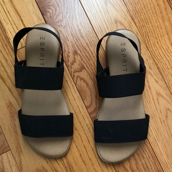 Esprit | Shoes | Nwt Esprit Black Elastic Strap Sandals | Poshmark